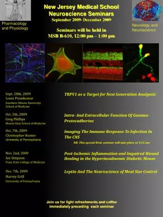 New Jersey Medical School Neuroscience Seminars September 2009- December 2009