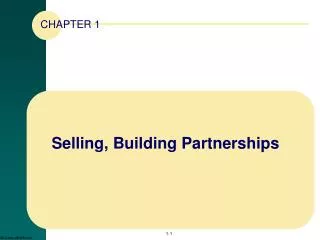 Selling, Building Partnerships