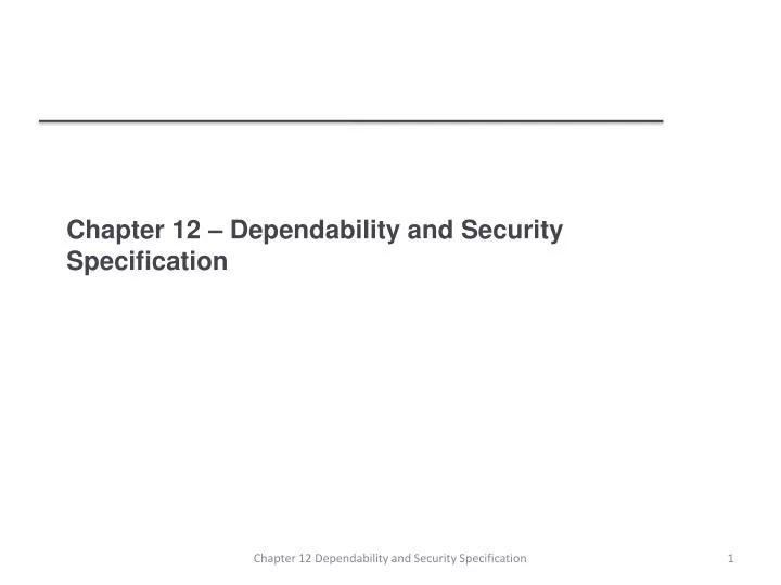chapter 12 dependability and security specification