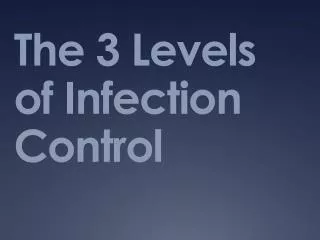 The 3 Levels of Infection Control