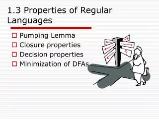 1.3 Properties of Regular Languages