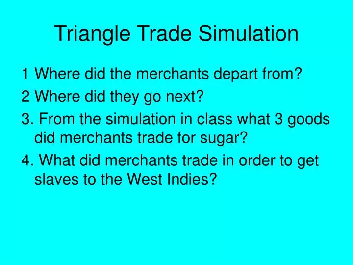 triangle trade simulation