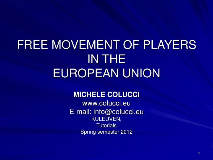free movement of players in the european union