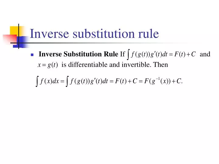 inverse substitution rule