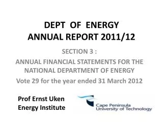 DEPT OF ENERGY ANNUAL REPORT 2011/12