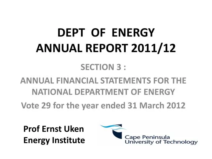 dept of energy annual report 2011 12