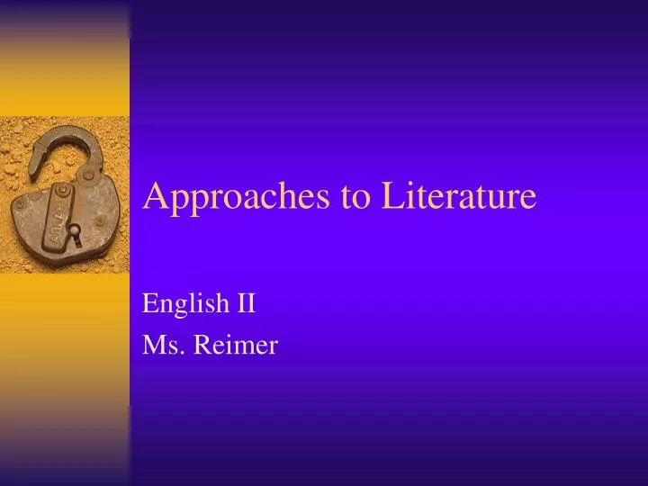 approaches to literature