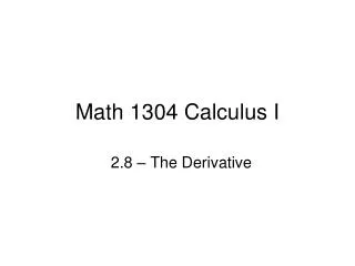 Math 1304 Calculus I