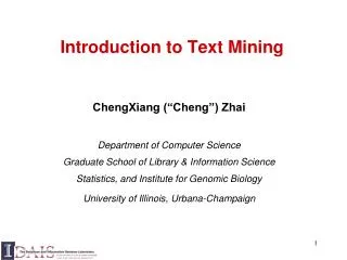 Introduction to Text Mining