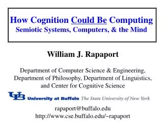 How Cognition Could Be Computing Semiotic Systems, Computers, &amp; the Mind