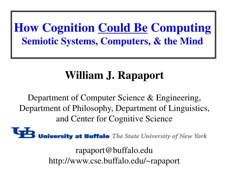 how cognition could be computing semiotic systems computers the mind