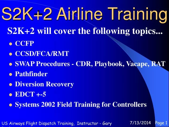 s2k 2 airline training