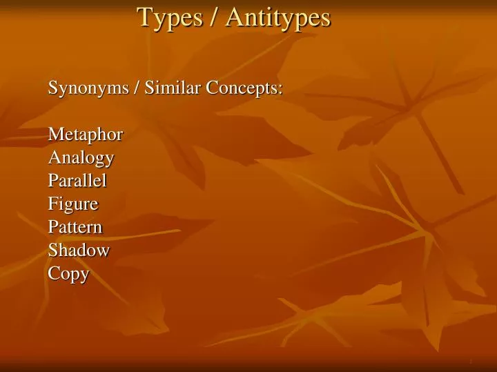 types antitypes