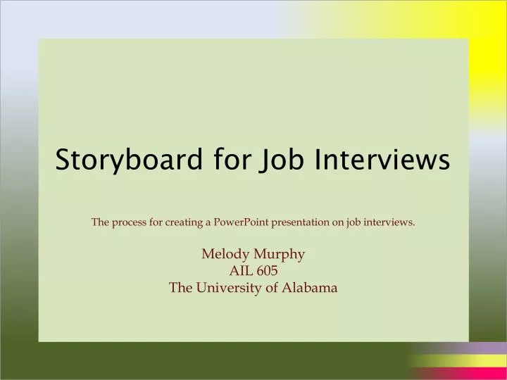 storyboard for job interviews