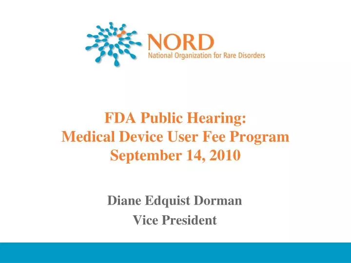 fda public hearing medical device user fee program september 14 2010