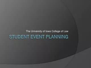 Student Event Planning