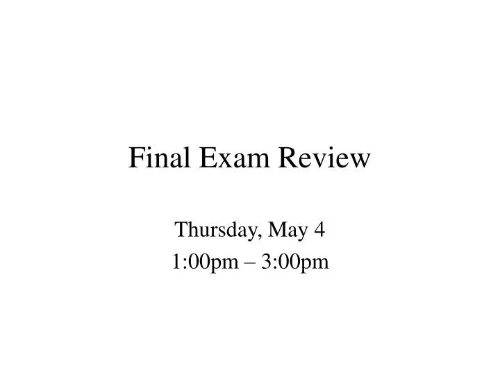 final exam review