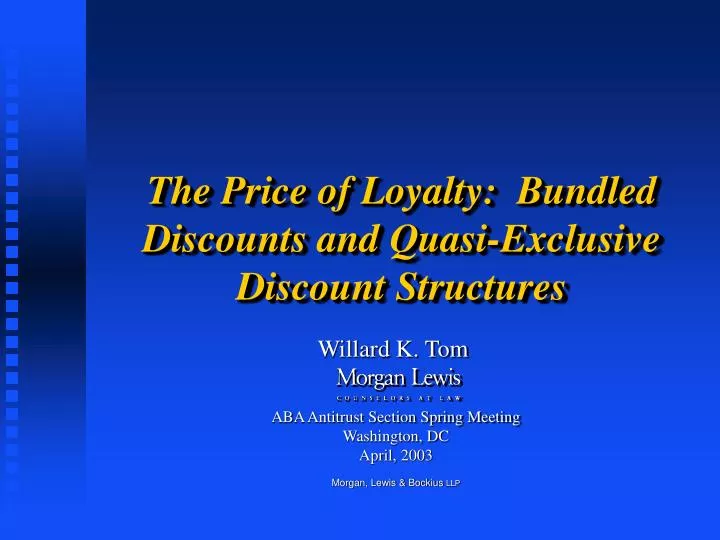the price of loyalty bundled discounts and quasi exclusive discount structures