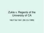 Zukle v. Regents of the University of CA