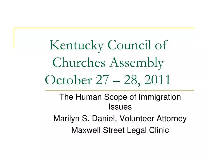 kentucky council of churches assembly october 27 28 2011