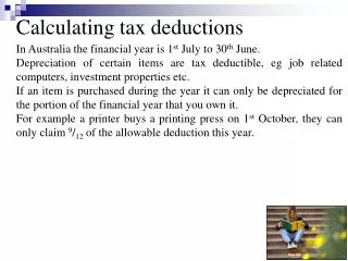 Calculating tax deductions