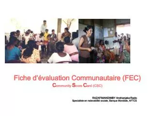 fiche d valuation communautaire fec c ommunity s core c ard csc