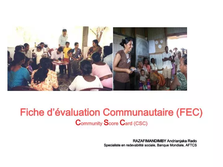 fiche d valuation communautaire fec c ommunity s core c ard csc