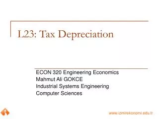 L23: Tax Depreciation