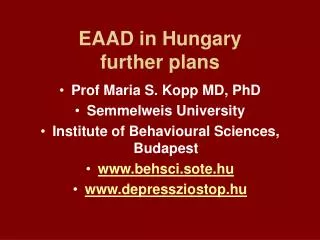 EAAD in Hungary further plans