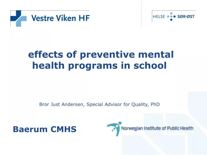 effects of preventive mental health programs in school