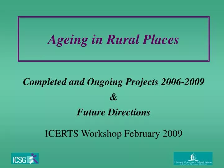 ageing in rural places