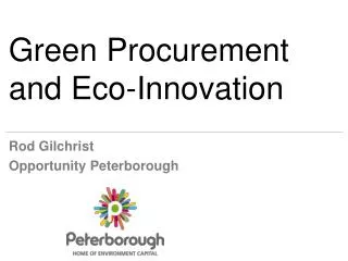 Green Procurement and Eco-Innovation