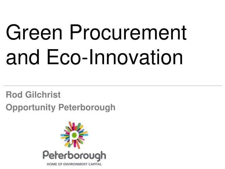 green procurement and eco innovation