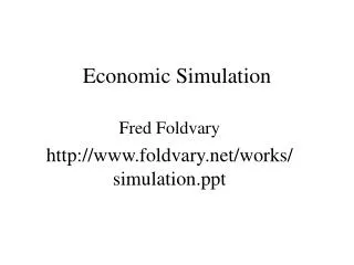 Economic Simulation