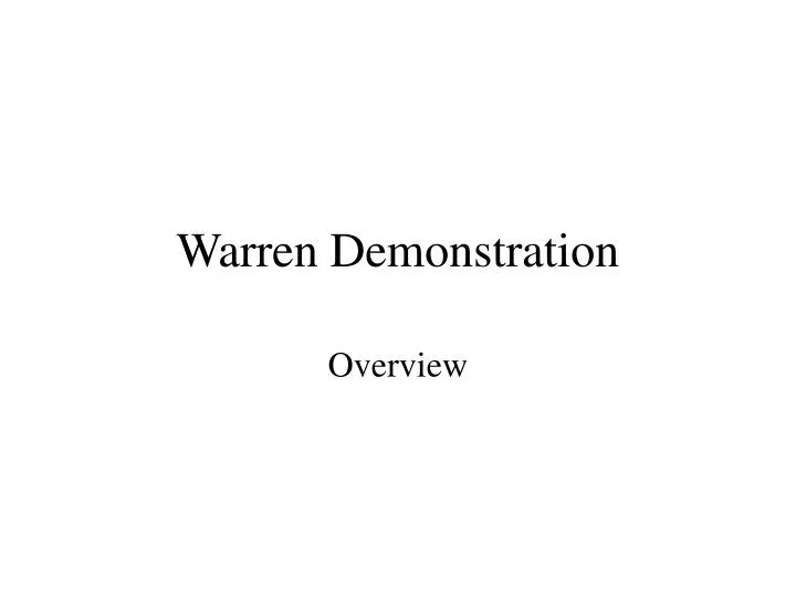 warren demonstration