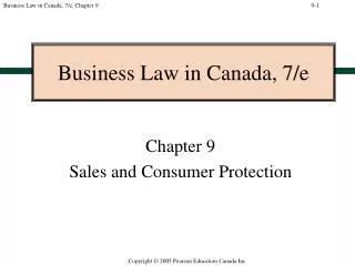 Business Law in Canada, 7/e