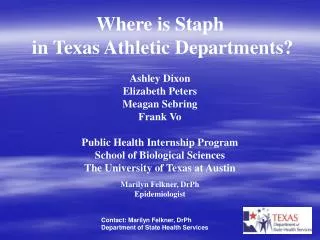 Where is Staph in Texas Athletic Departments?