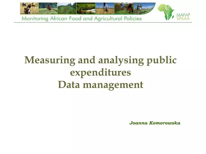 measuring and analysing public expenditures data management