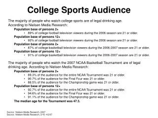 College Sports Audience