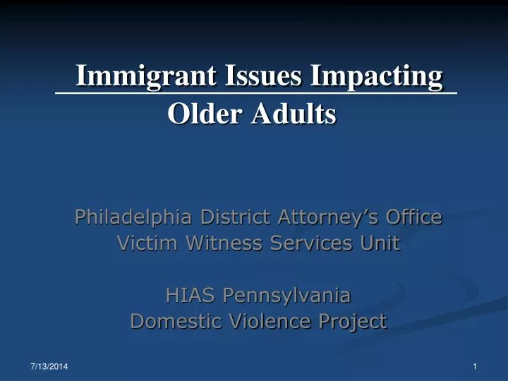 immigrant issues impacting older adults