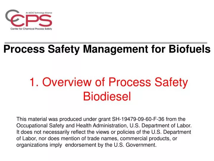 1 overview of process safety biodiesel