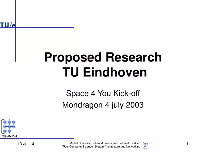 proposed research tu eindhoven