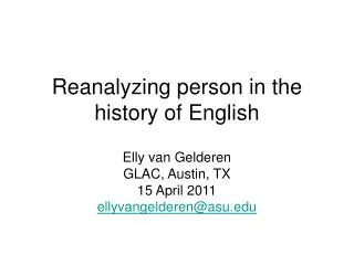 Reanalyzing person in the history of English