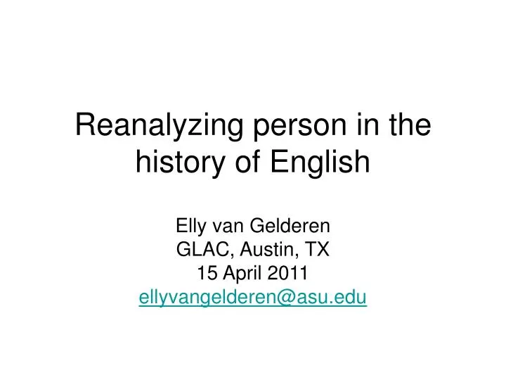 reanalyzing person in the history of english