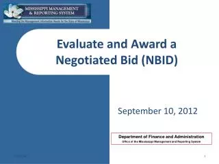 Evaluate and Award a Negotiated Bid (NBID)