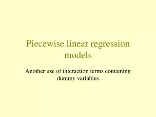 piecewise linear regression models