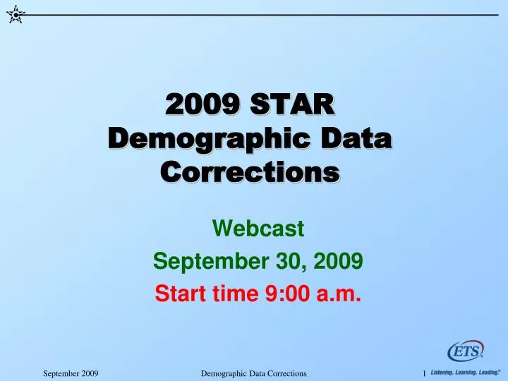 2009 star demographic data corrections