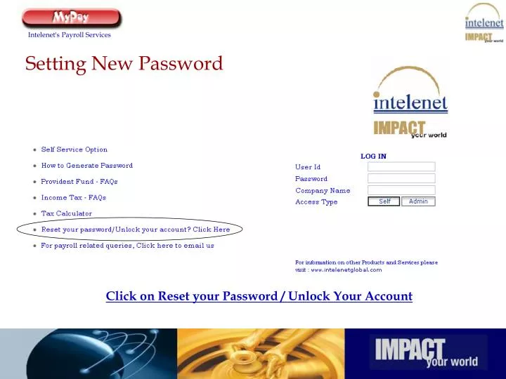 setting new password