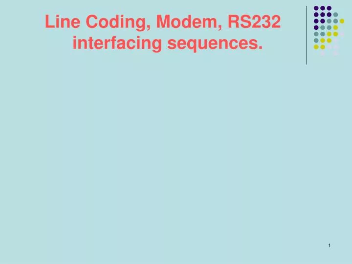 line coding modem rs232 interfacing sequences