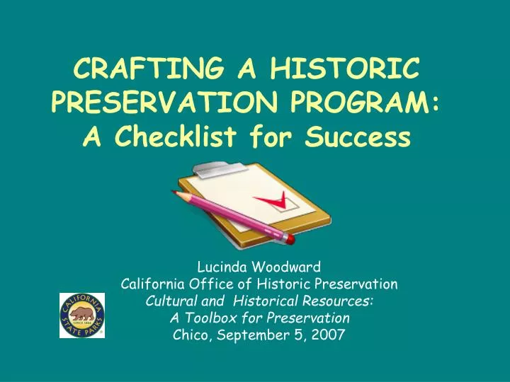 crafting a historic preservation program a checklist for success